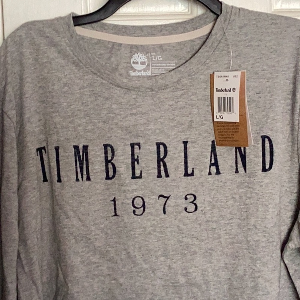 Timberland men’s heather gray long sleeve tshirt NWT L